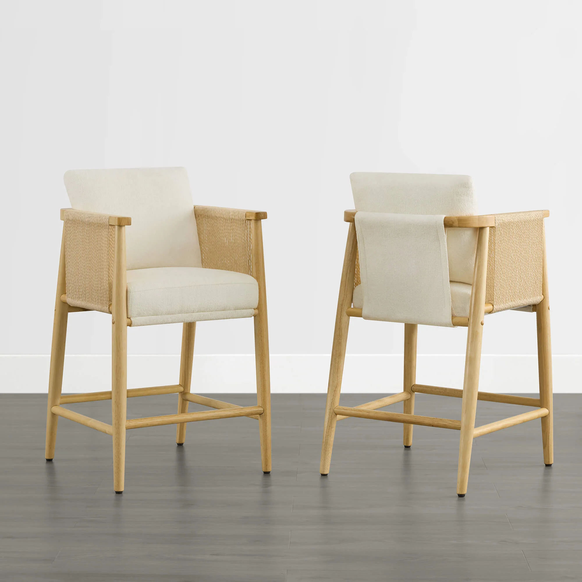 Willie Modern Rope Counter Stools (Set of 2） - Image 4
