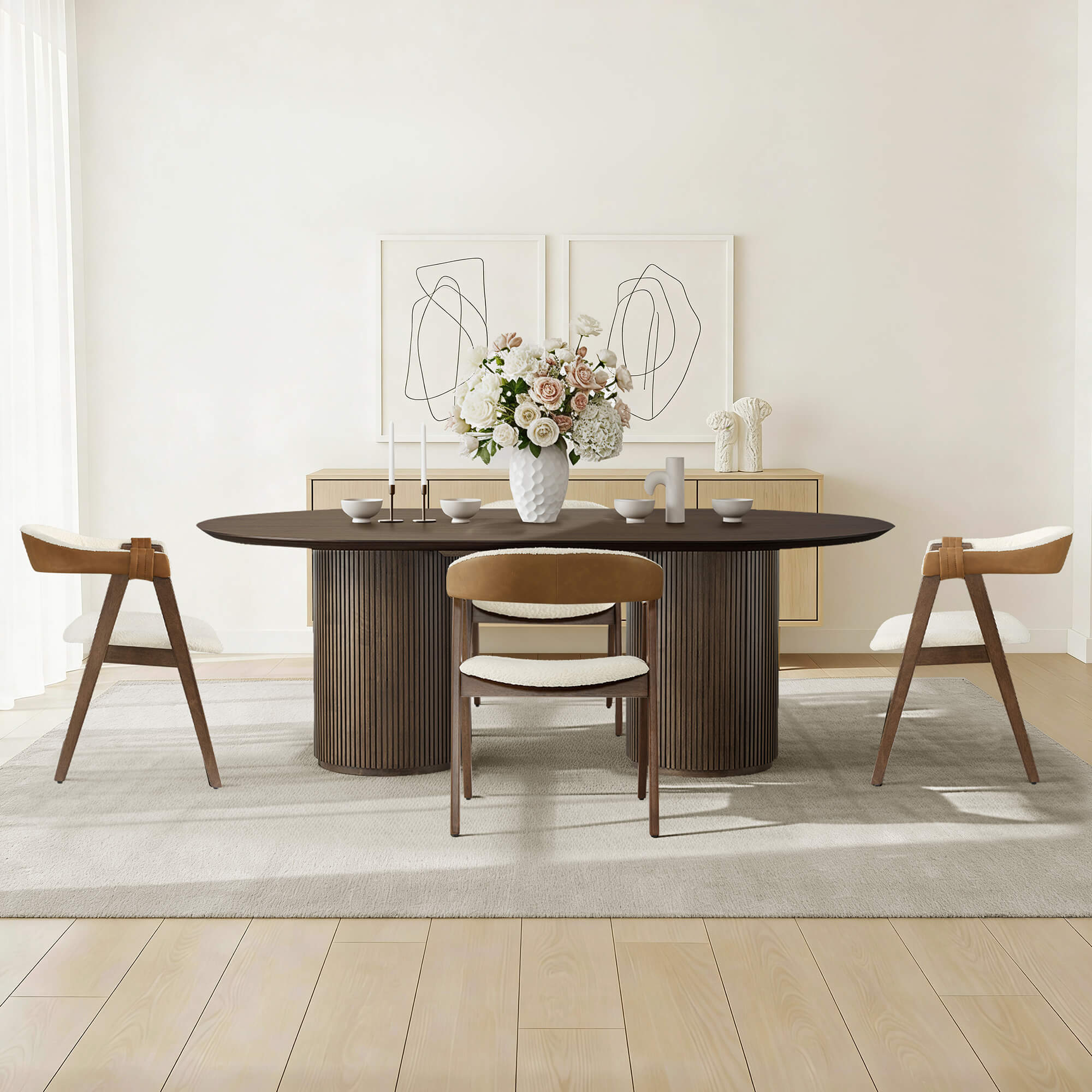 Winfred Mid-century Modern Chenille Dining Chair(Set of 2) - Image 5