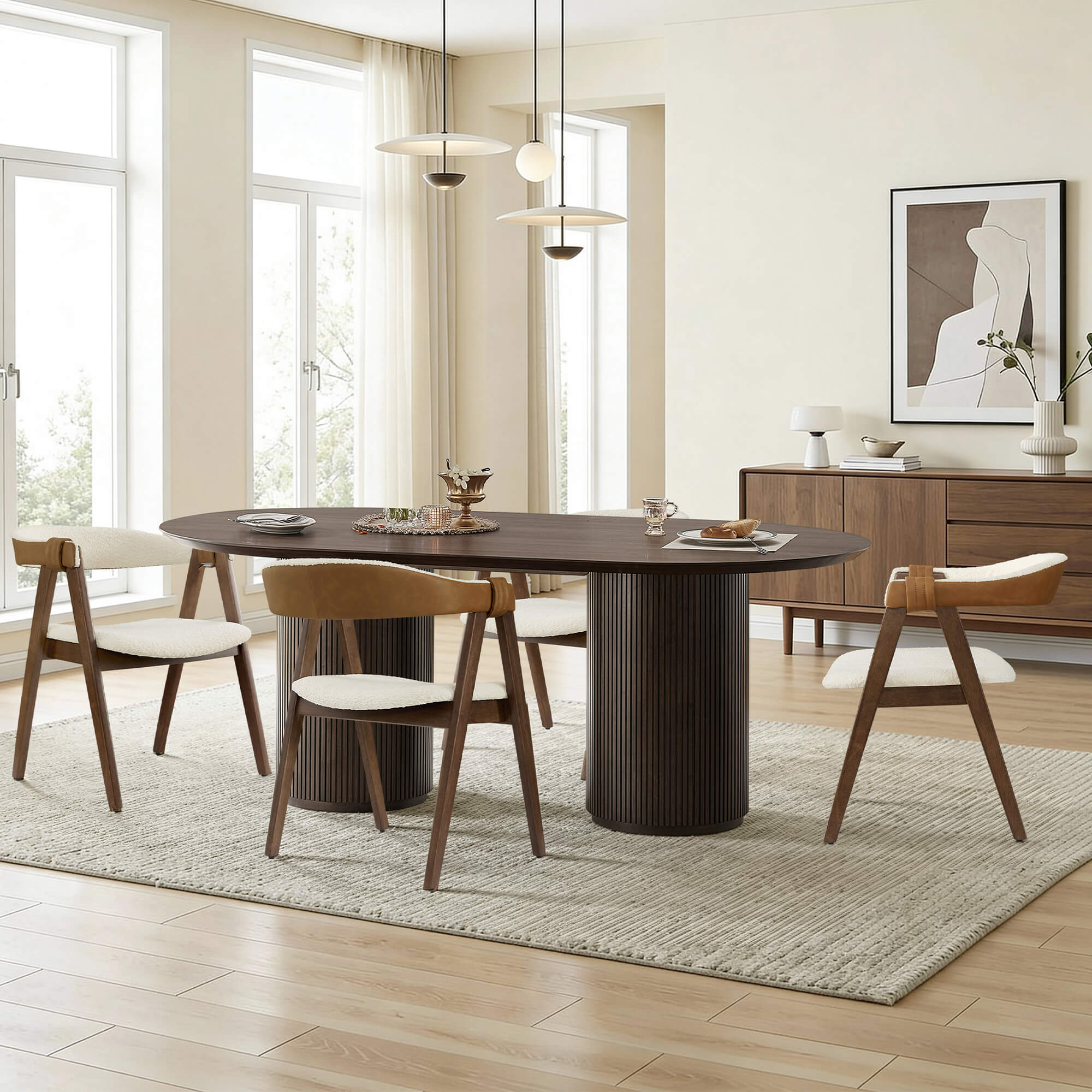 Winfred Mid-century Modern Chenille Dining Chair(Set of 2) - Image 7