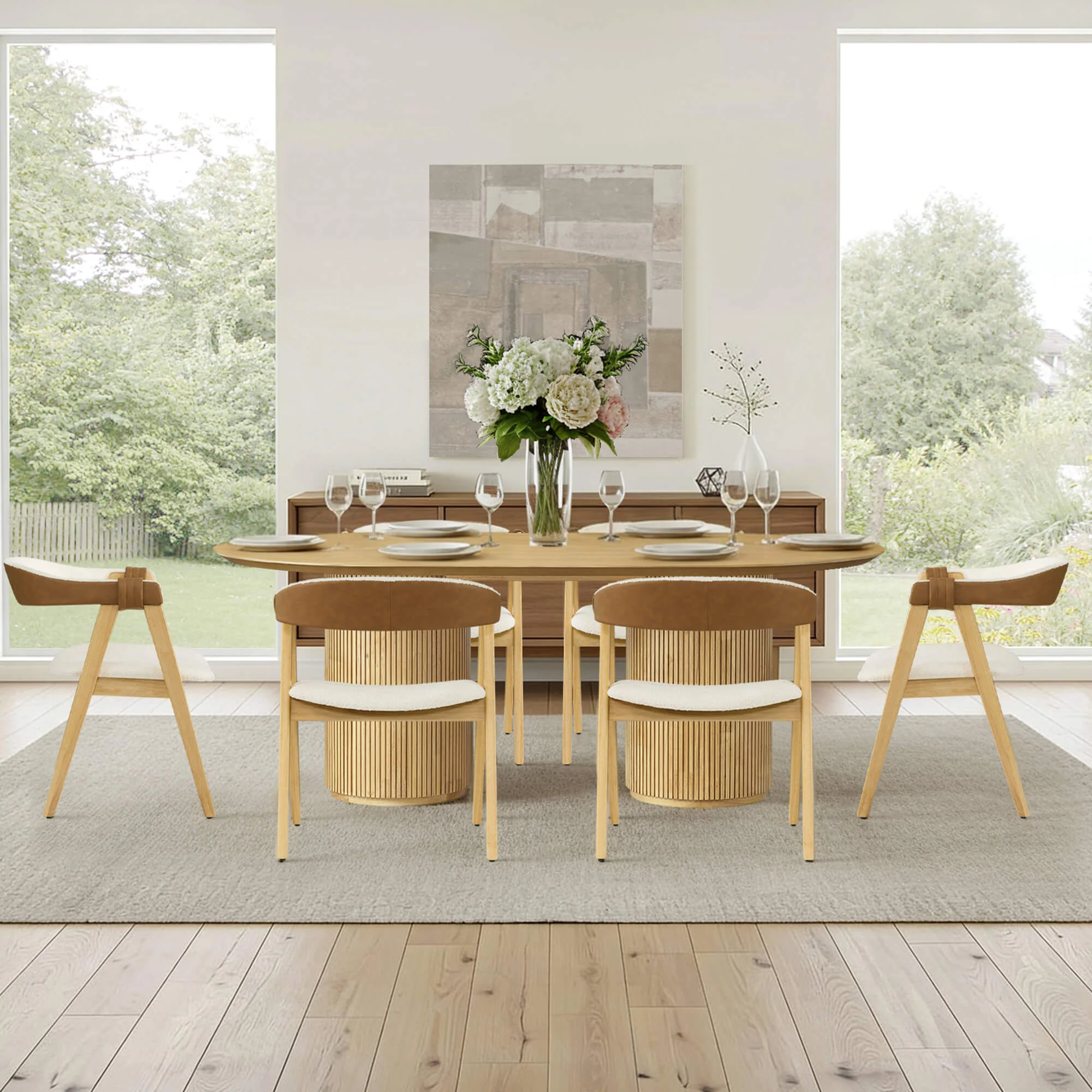 Winfred Mid-century Modern Chenille Dining Chair(Set of 2) - Image 8