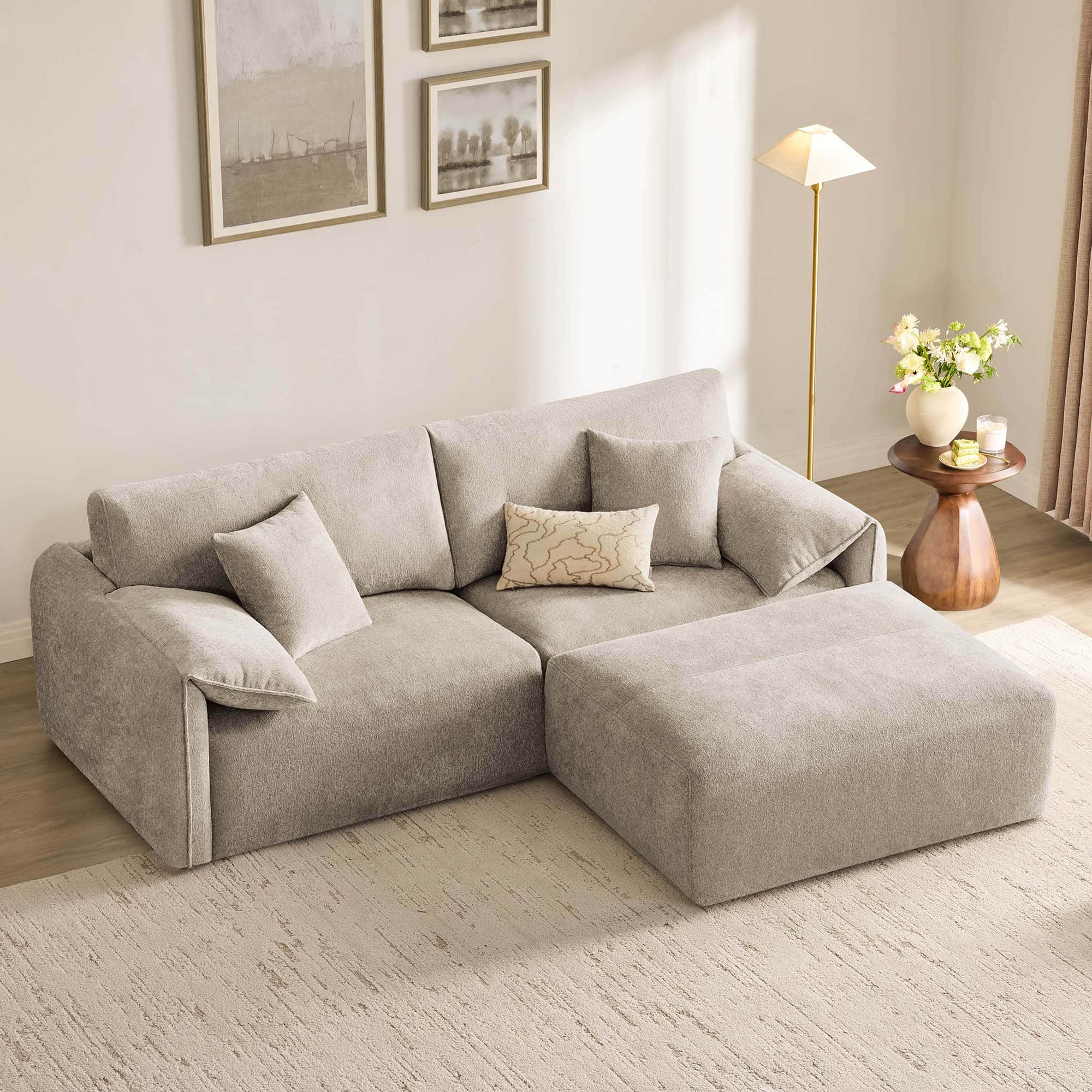 Winsley Feather Filled 3-Seat Sofa with Ottoman, Configurable Pit Sectional - Image 23