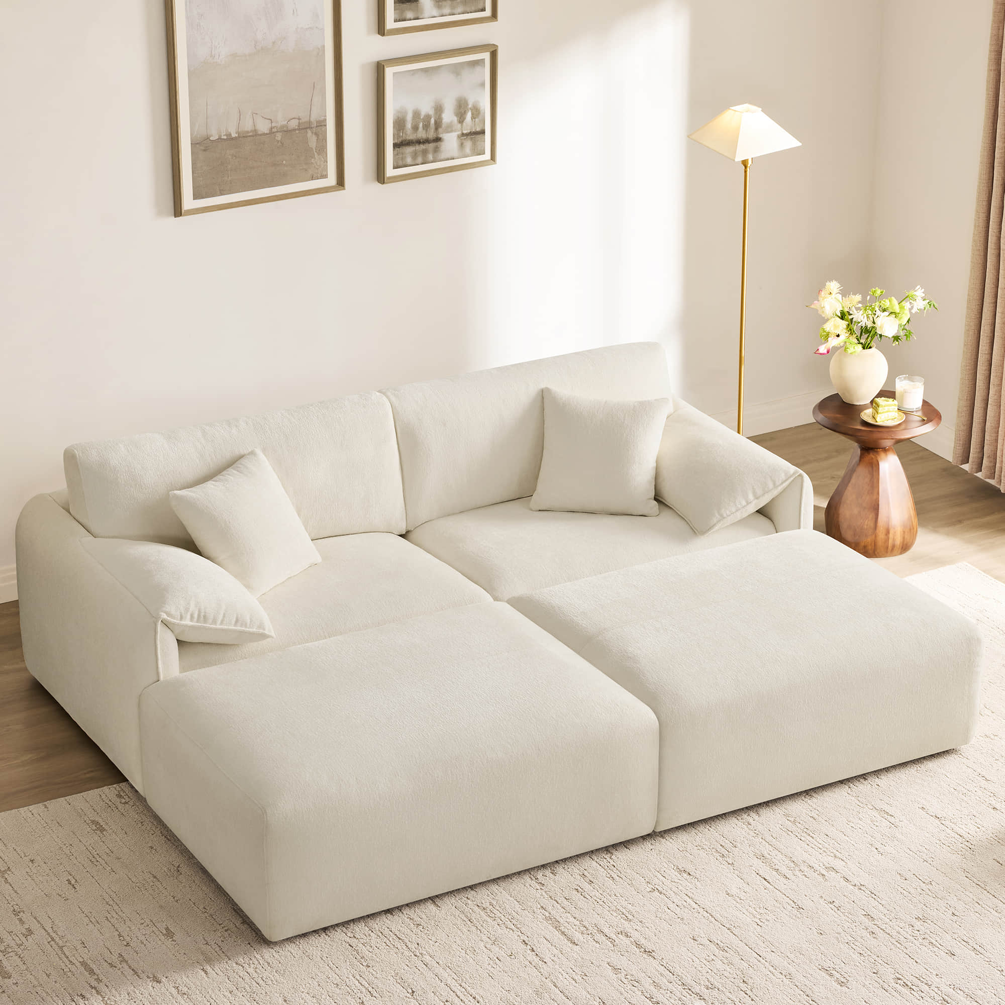 Winsley Feather Filled 3-Seat Sofa with Ottoman, Configurable Pit Sectional - Image 53
