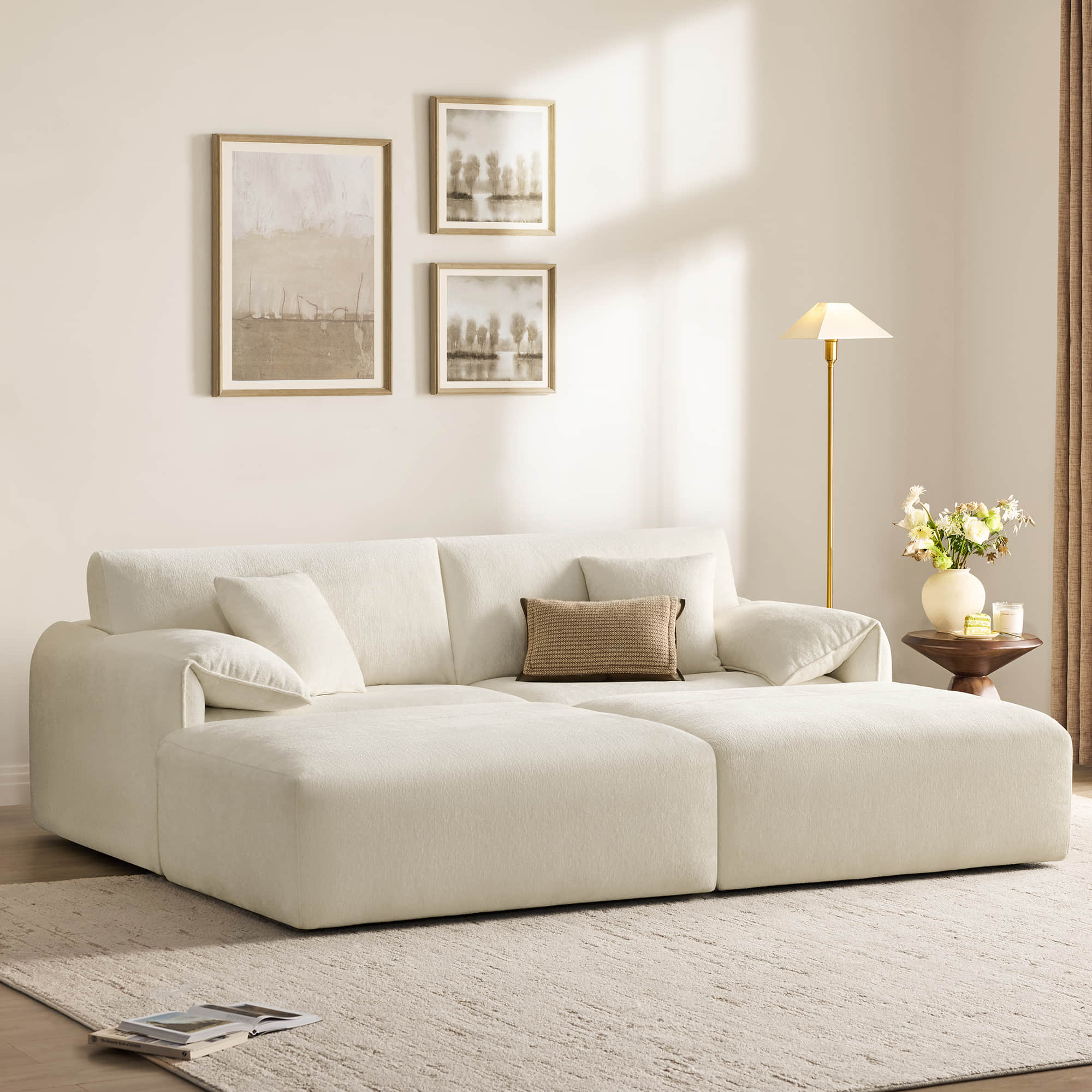 Winsley Feather Filled 3-Seat Sofa with Ottoman, Configurable Pit Sectional - Image 56