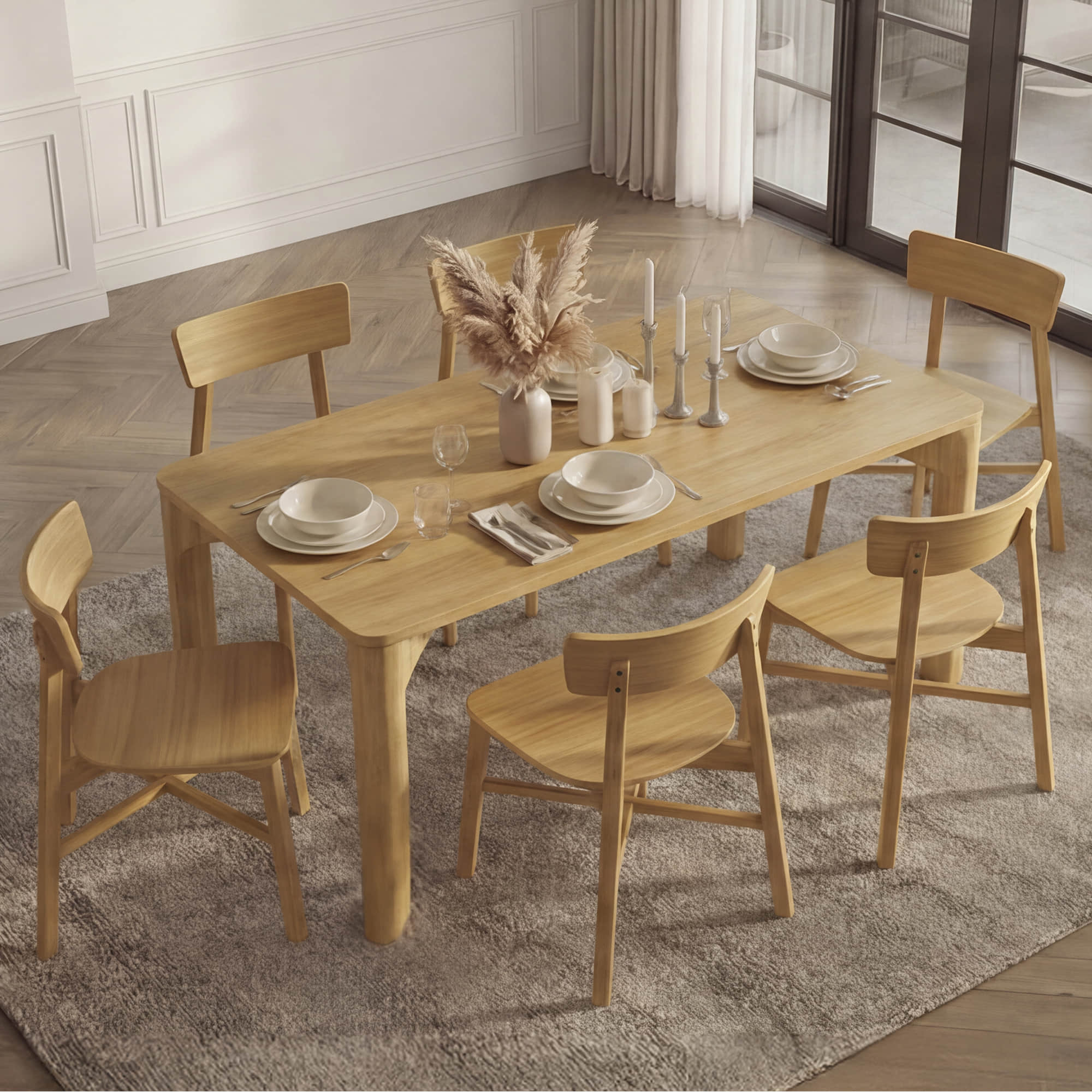 Wyatt Minimalist Wood Dining Chair - Image 6