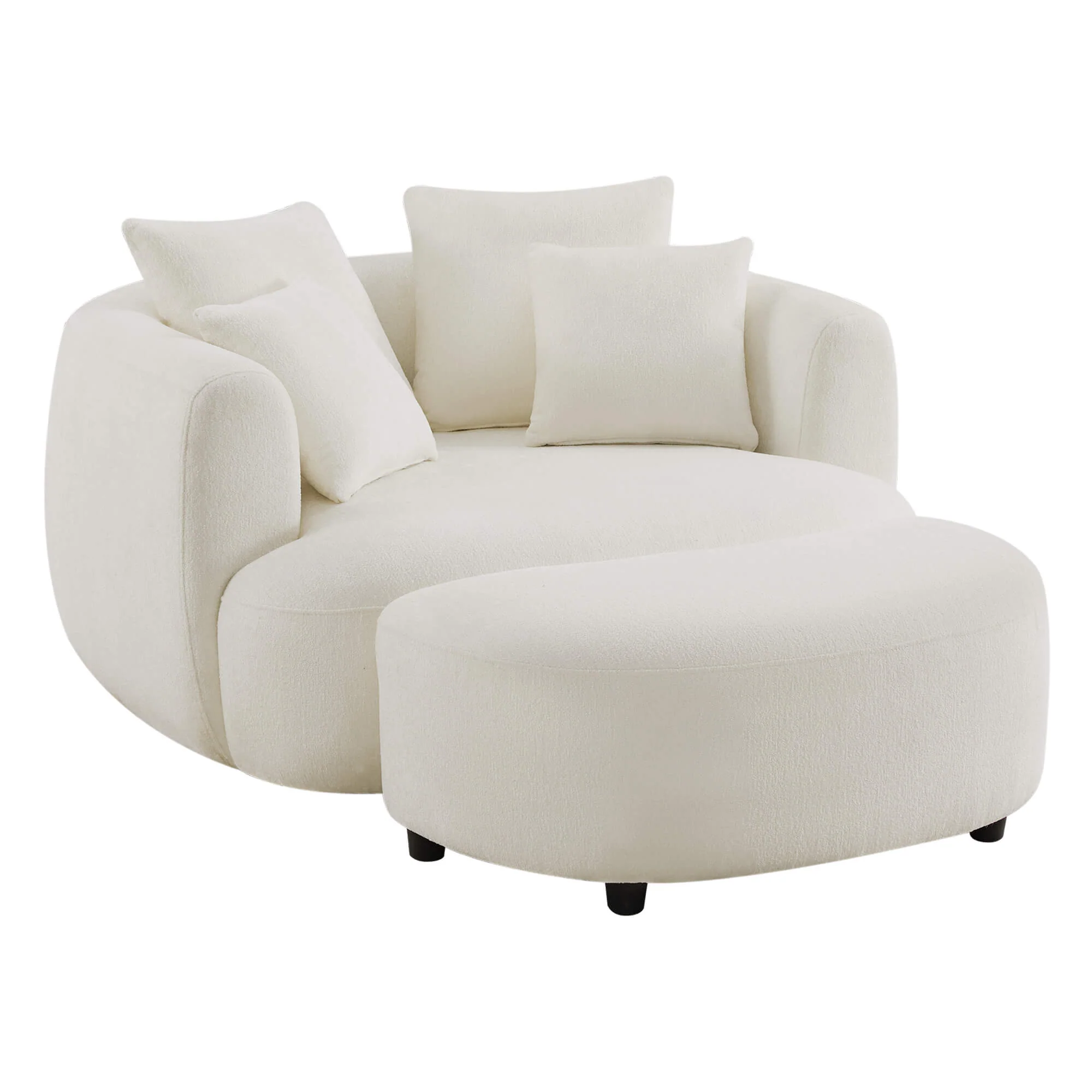 Zenith Round Soft-Touch Swivel 1.5 Seater Armchair - Image 12