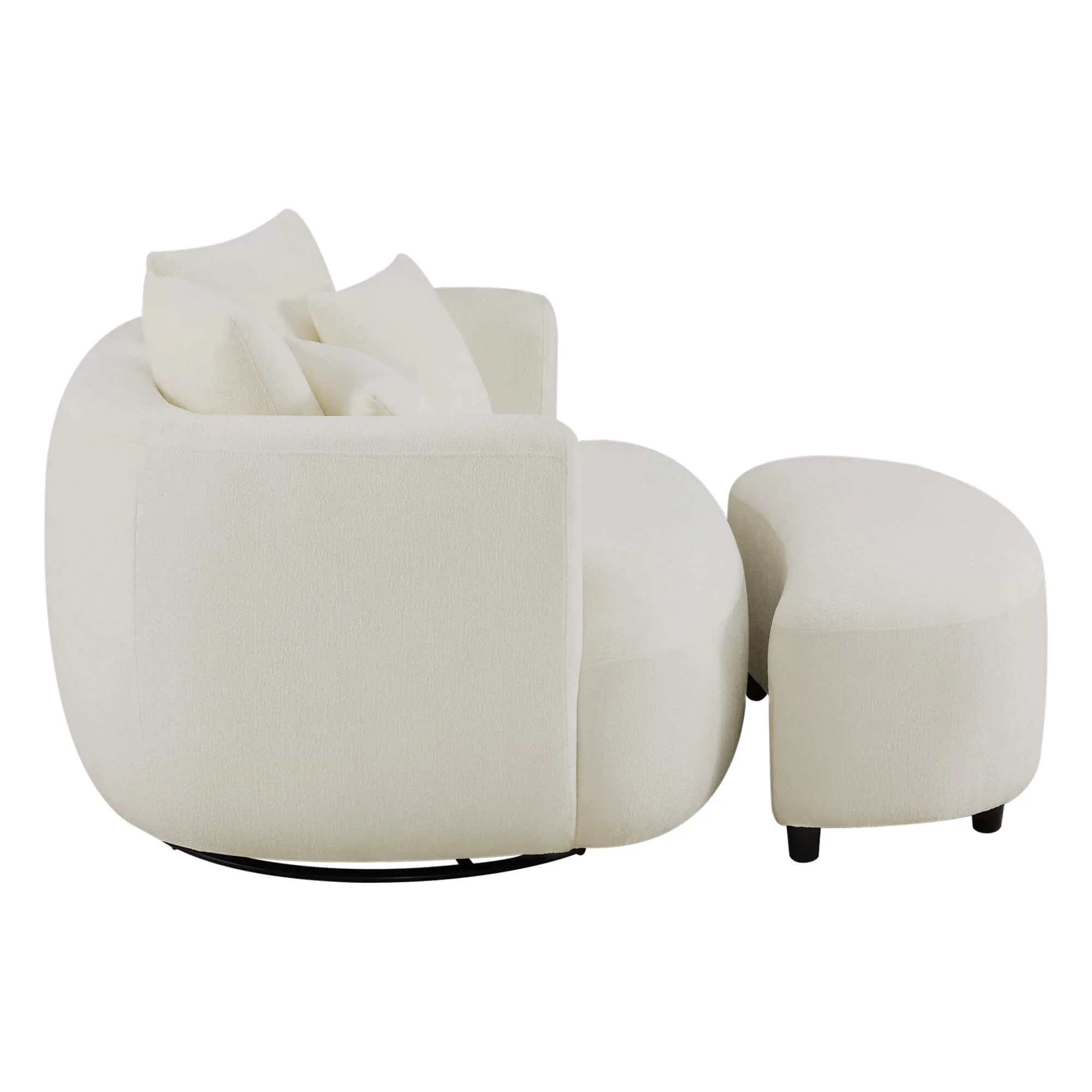 Zenith Round Soft-Touch Swivel 1.5 Seater Armchair - Image 6