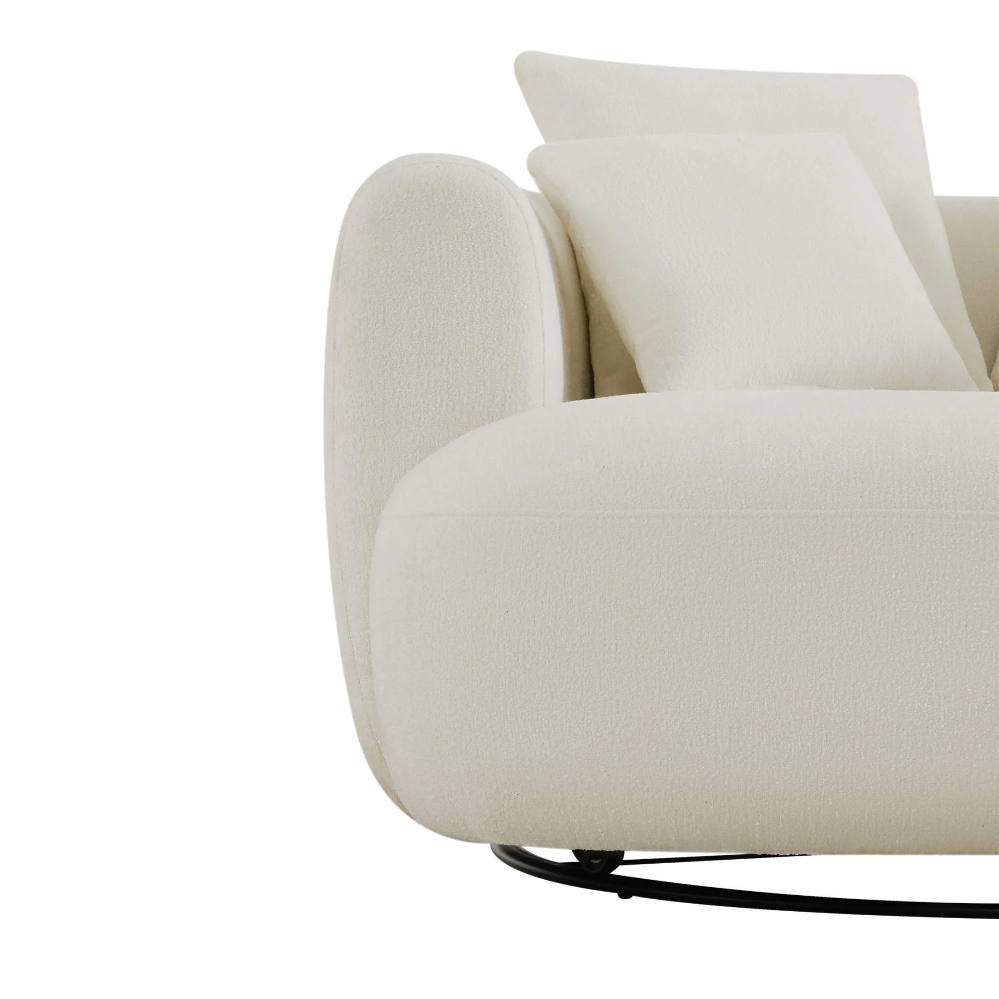 Zenith Round Soft-Touch Swivel 1.5 Seater Armchair - Image 8