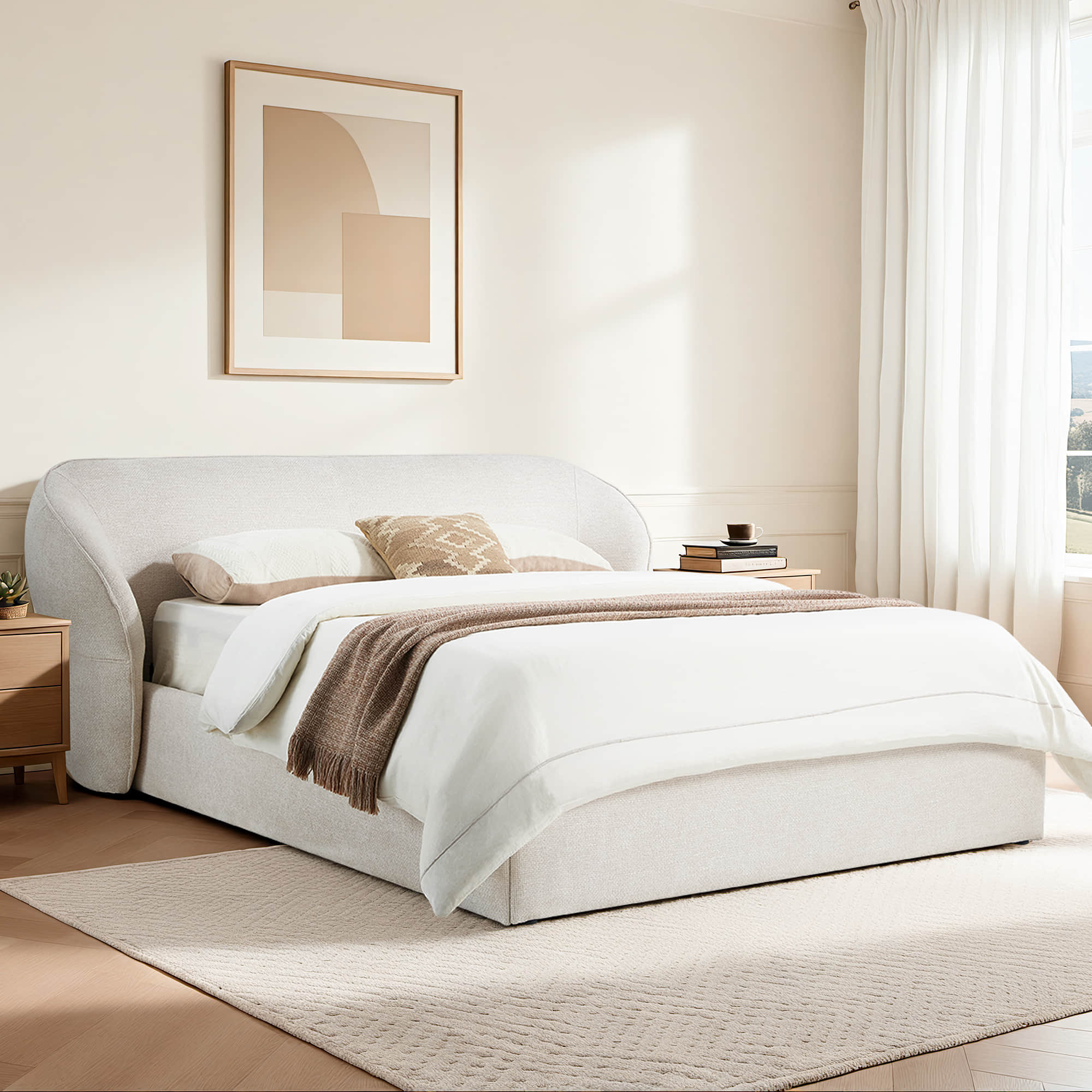 Zinnia Modern Design Curve Platform Bed - Image 3