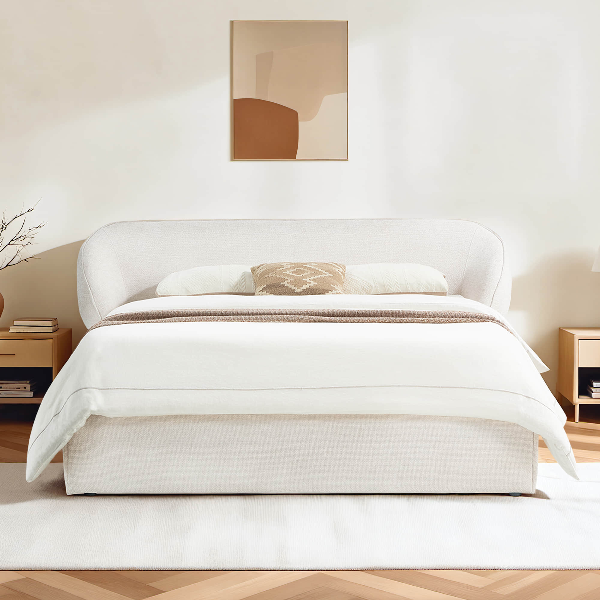 Zinnia Modern Design Curve Platform Bed - Image 5
