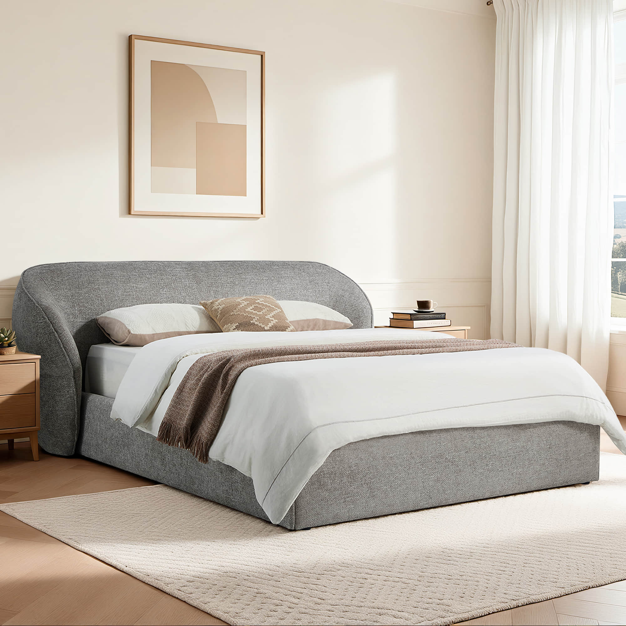 Zinnia Modern Design Curve Platform Bed - Image 7